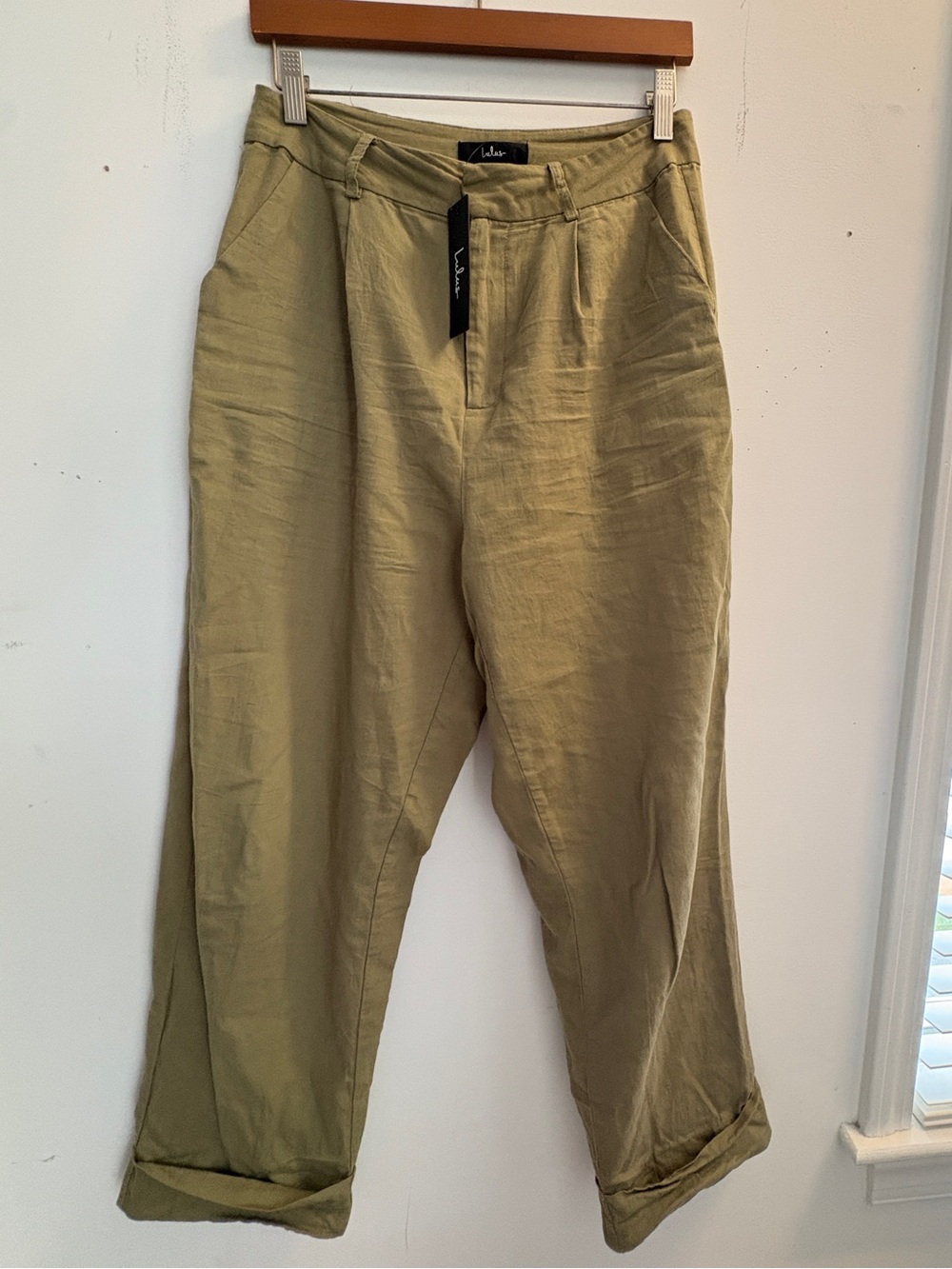 Brand new Lulus Linen Olive Casual Pants